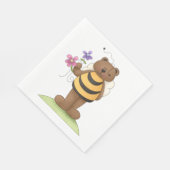 花で(昆虫)マルハナバチを着たクマ スタンダードランチョンナプキン (角)