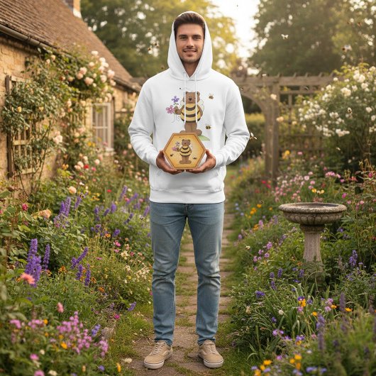 花で(昆虫)マルハナバチを着たクマ パーカ