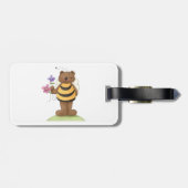 花で（昆虫）マルハナバチを着たクマ ラゲッジタグ (裏面横)