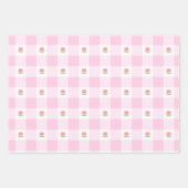 花といちごガーリーと可愛い柄 ラッピングペーパーシート (正面3)