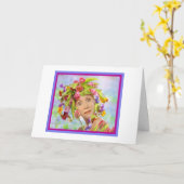 花とおもしろい誕生日カード カード (黄色い花)