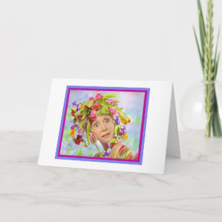 花とおもしろい誕生日カード カード