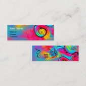 花とお洒落金ゴールド蝶モノグラム スキニー名刺 (正面/裏面)