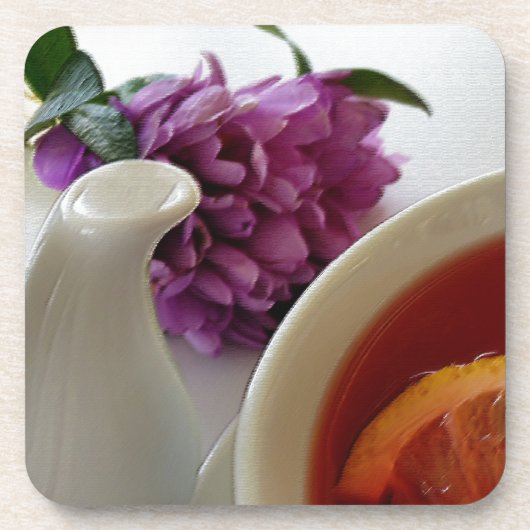 花とお茶 コースター (正面)