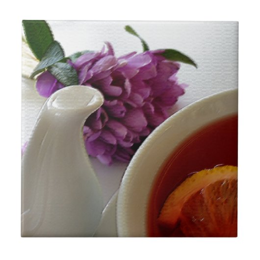 花とお茶 タイル (正面)