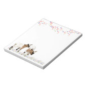 花とかわいい子ヤギのメモ♡ ノートパッド (回転)