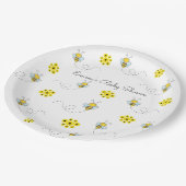 花とがれき蜂のベビーシャワー ペーパープレート (アングル)