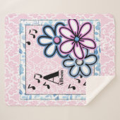 花ときらきら光る シェルパブランケット (正面(横))