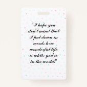 花としての純粋な愛 バッジ (裏面)