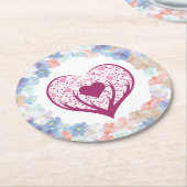 花としての純粋な愛 ラウンドペーパーコースター (アングル)