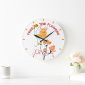 花として無料イエローオレンジイチョウ葉ゴ ラージ壁時計 (ホーム)