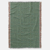 花とつる植物ヴィンテージパイングリーン スローブランケット (正面縦)