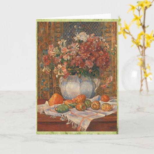 花ととげのある梨を持つ静物人生,ルノアール カード (黄色い花)