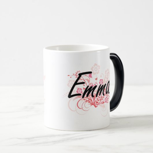 花とのエマの芸術的な一流のデザイン モーフィングマグカップ (正面右)