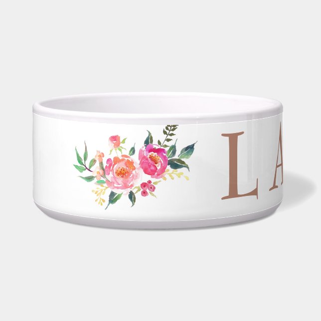花とのパーソナライズなばら色の金ゴールド ボウル (左)