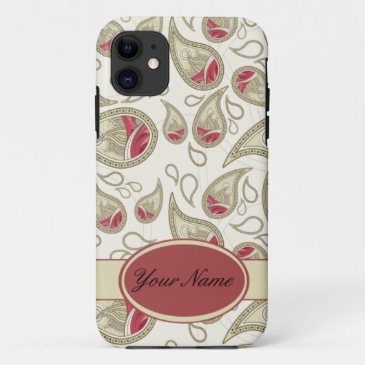 花との継ぎ目が無いペイズリー Case-Mate iPhoneケース (裏面)