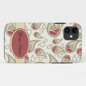 花との継ぎ目が無いペイズリー Case-Mate iPhoneケース (裏面(横))