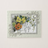 花との聖書の引用文 ジグソーパズル (横)