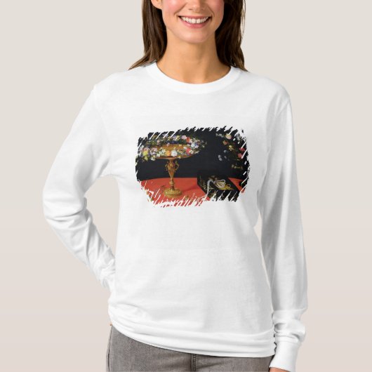 花とのTazzaの静物画 Tシャツ (正面)