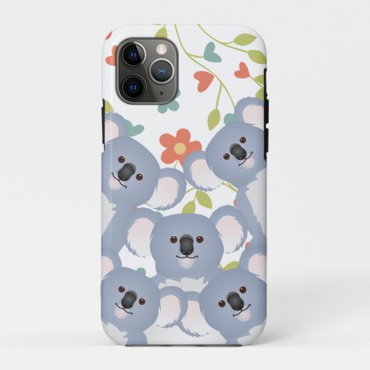 花とを持つコアラ葉ファミリー Case-Mate iPhoneケース (裏面)