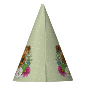 花とアイレデールテリアカラフルー誕生日 パーティーハット (裏面)