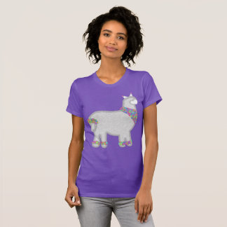 花とアルパカの誕生日 Tシャツ