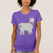 花とアルパカの誕生日 Tシャツ (正面)