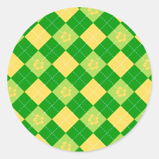 花とアーガイル ラウンドシール (正面)