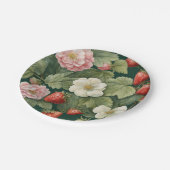 花とイチゴ ペーパープレート (アングル)