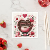 花とイチゴGalentine's Fondueパーティー スタンダードカクテルナプキン (インサイチュ)