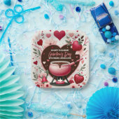 花とイチゴGalentine's Fondueパーティー ペーパープレート (パーティー)