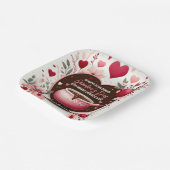 花とイチゴGalentine's Fondueパーティー ペーパープレート (傾斜あり)