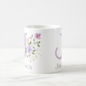 花とイニシャルと名前 ジェシカのマグカップ コーヒーマグカップ (中央)