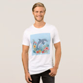 花とイルカ トライブレンドＴシャツ (正面全面)