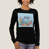 花とイルカ トライブレンドTシャツ (正面)