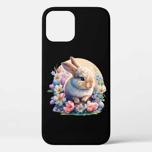 花とイースターバニー、春バニー復活祭 Case-Mate iPhoneケース (裏面)