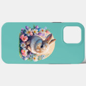 花とイースターバニー、春バニー復活祭 Case-Mate iPhoneケース (裏面 (横))