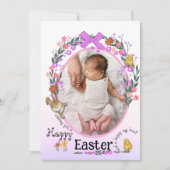 花とイースターバニーPhoto Card シーズンカード (正面)