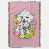 花とイースタープードル スローブランケット (正面縦)