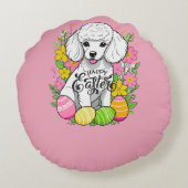 花とイースタープードル ラウンドクッション (裏面)