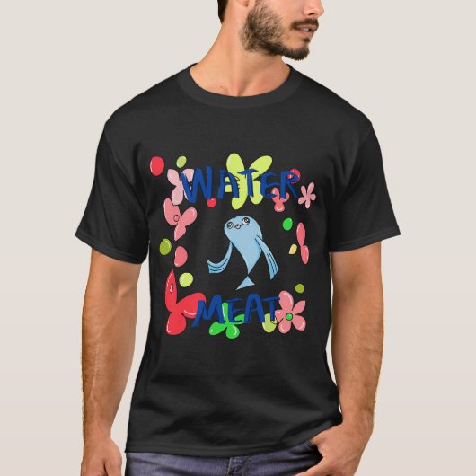 花とウォーターミート Tシャツ (正面)