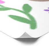 花とウサギのイラスト Thank You ポスター (角)