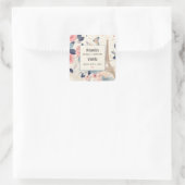 花とエッフェルタワーパリキャンドルビジネス スクエアシール (バッグ)