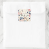 花とエッフェルタワーパリサンキュー スクエアシール (バッグ)