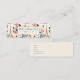 花とエッフェルタワーパリパターン スキニー名刺