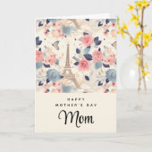 花とエッフェルタワー型母の日 カード (黄色い花)