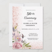 花とエレガンスの50周年記念結婚式 招待状 (正面)