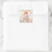 花とエンジェルヴィンテージコラージュ スクエアシール (バッグ)