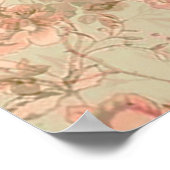 花とエンジェルヴィンテージコラージュ ポスター (角)