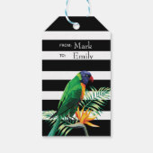 花とオウム模様 ギフトタグ (裏面)